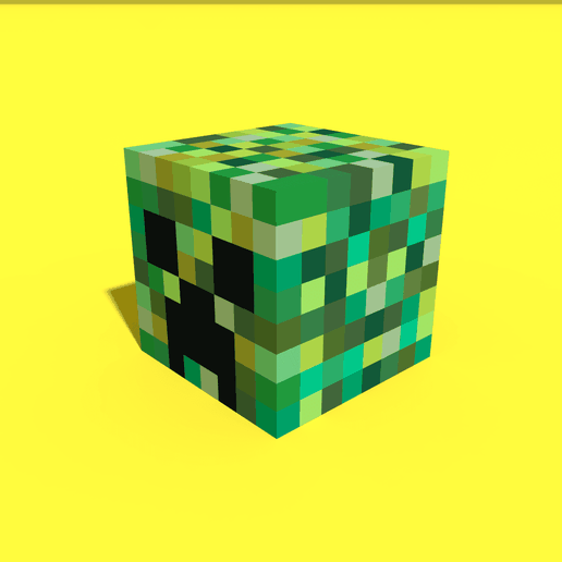 Pixel Creeper Head - 3D model önizlemesi