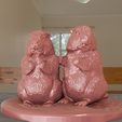 two-standing-marmots-4.png Two standing marmots stl 3d print file