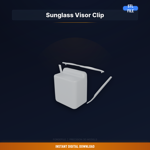 Sunglasses Holder Visor Clip, Car Sun Visor Mount, Holds - 3D Printable STL File