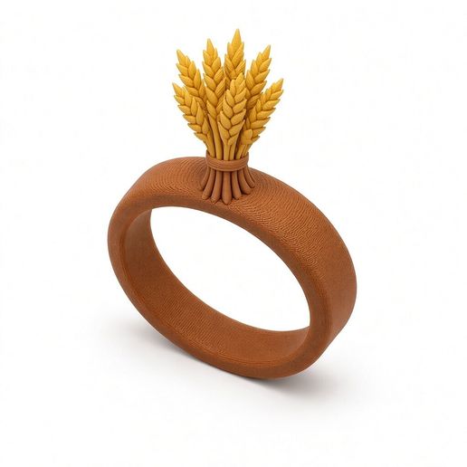 Thanksgiving Wheat Napkin Ring STL Fall Table Decor