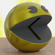 3d-printed-pacman-piggy-bank-pacbank-render.png NO SUPPORTS NEEDED, PacBank, a print-in-place 3D videogame Pacman piggy bank