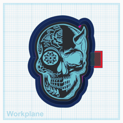Sugar-skull-demon.png STL file Sugar skull devil・3D printable model to download