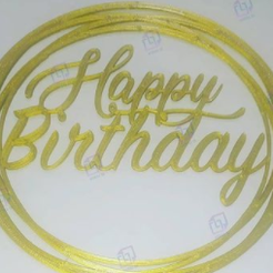 happy2.png STL file Topper happy birthday・3D printable design to download