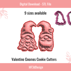 1.png Valentine Gnomes Cookie Cutters, 9 sizes