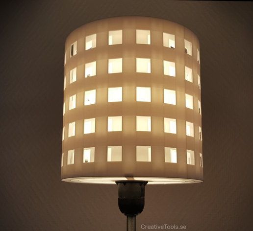 3D-printable lampshade for standard light fixture (concentric perforated shading walls)