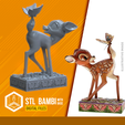 DABLIOPRINT-BAMBI-COM-BASE.png 小鹿斑比 3D 模型 - 14 厘米