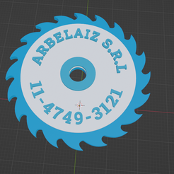 llavero-arbelaiz.png STL file Circular saw key ring・3D printing idea to download