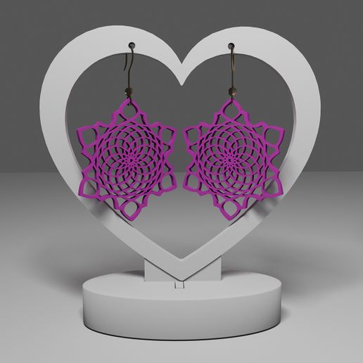 Mandala earrings 143 3D model