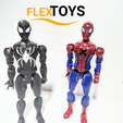 Spiderman-2.png Fichier STL Figurine d'interprétation de Spider-man Flexi (Spider-verse 1/6)・Design pour imprimante 3D à télécharger, FlexToys