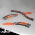 1.jpeg Free STL file CS:GO Butterfly Knife (No Screws Needed) - Balisong trainer・3D print object to download