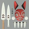 01.jpg Princess Mononoke San weapon, jewelry and accessories set, Phase One, Wave version. Anime, props, cosplay