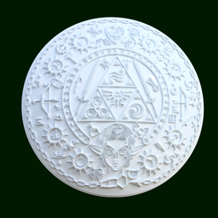 Zelda-Boton-I.png Кнопка Mega Zelda в стиле календаря майя - символ времени и приключений