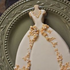 فستان-زفاف.jpg STL file wedding dress cookie cutter・3D print design to download