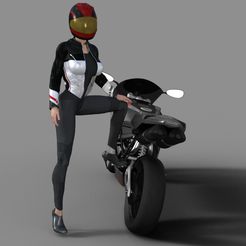 biker2.jpg STL file biker girl 2・3D printing idea to download