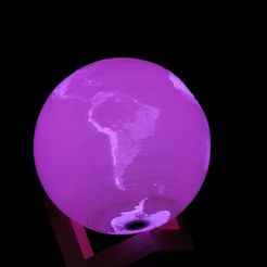3.jpeg Modelo del planeta Tierra. Earth stl model. Earth lamp.