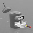 2.png Free STL file piggy bank "Bender"・3D print model to download