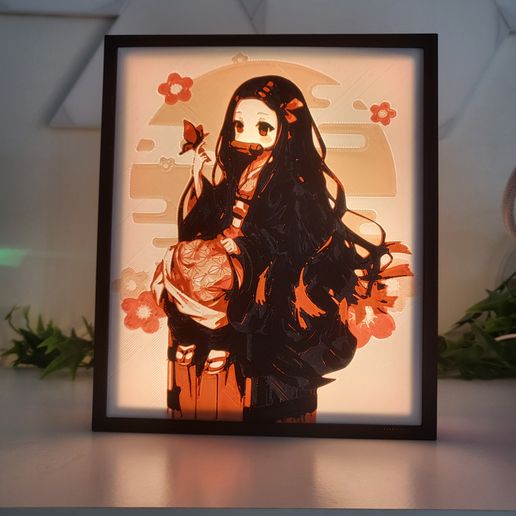 20230803_153117.jpg Light Box Nezuko (Demon Slayer) multi-colored lithophanie