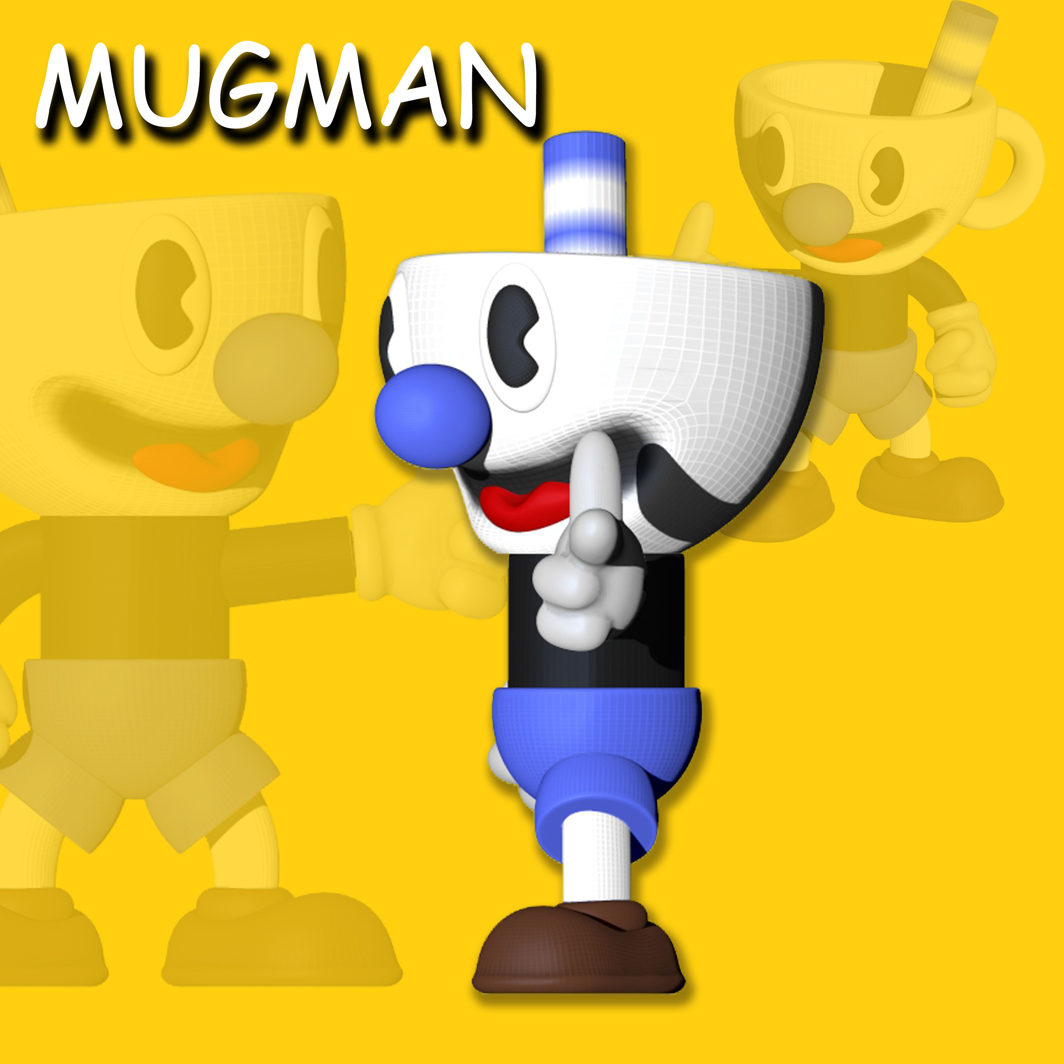 MUG3.jpg Download STL file MUGMAN - CUPHEAD'S BROTHER • 3D print design, OsvaldoFilho