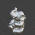 slon 3D 2.JPG Elephant Statue - Smiling and Sitting