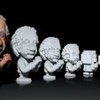 Evolution.jpg Albert Einstein Evolution- caricature figurine collection -3d print model