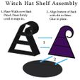 Witch-Hat-Shelf-Assembly.jpg 3D Witch Hat Standing 3-Tier Shelf STL Gothic Wiccan Crystal Display