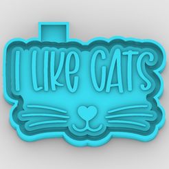 6_1.jpg STL file I like cats - freshie mold・3D print design to download