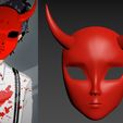 1.jpg Yuppie Psycho red devil mask with horns STL 3D print model
