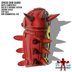 RBL3D_spiked_shin_guard_0.jpg Fichier OBJ Protège-tibias à pointes pour figurines d'action・Design imprimable en 3D à télécharger