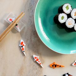 Koi_Fish_Chopstick_Rest_3D_print_01.jpg Free 3D file Koi Fish Chopstick Rest・3D printer model to download