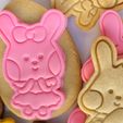 4.jpg Cute Bunny Girl - Easter Cookie cutter with stamp