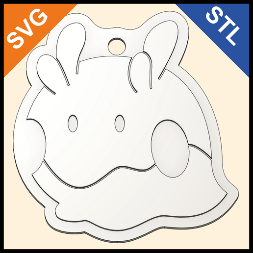 Goomy Keychain – Shuffle-Style Pokémon – STL & SVG
