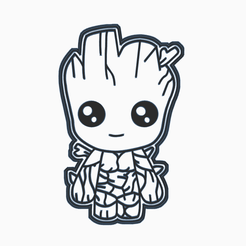 SADASD.png STL file GROOT COOKIE CUTTER・Model to download and 3D print, WILLGALLETAS