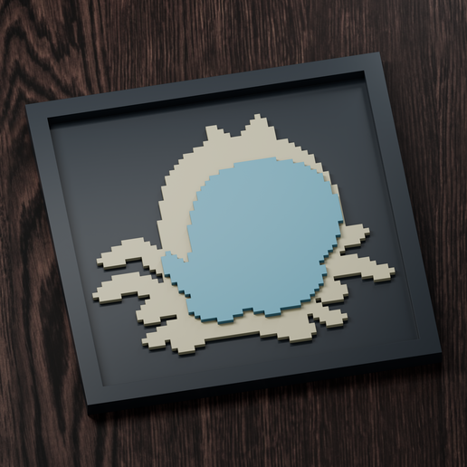 Omastar Line - Pokemon Silhouette Frame | Gen 4 sprite style | STL