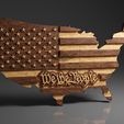 US-Map-We-The-People-©.jpg USA Map - We The People - CNC Files For Wood, 3D STL Model