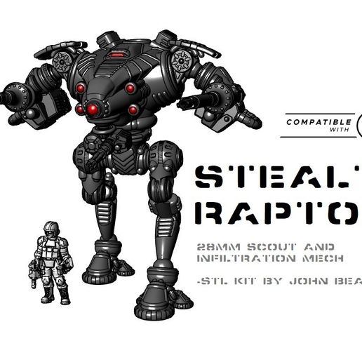 Archivo 3D Raptor sigiloso de 28 mm 🤖 ・Diseño para descargar y imprimir ...
