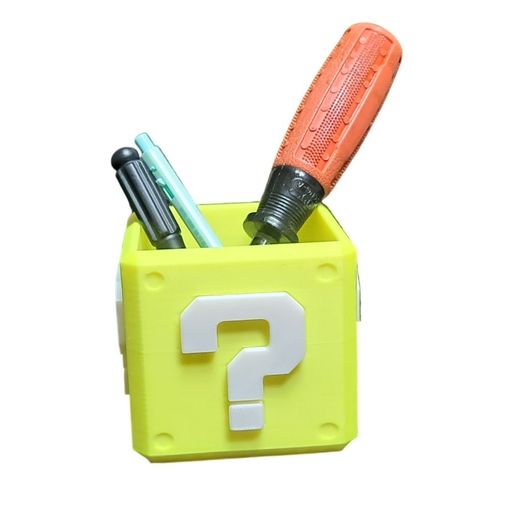 tunguska Super Mario item block pencil holder