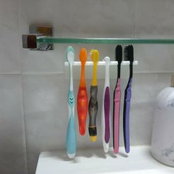 NLQpVJKaShiB2dNYUIRX3A.jpg Free STL file Wall mounted toothbrush holder・3D printing template to download