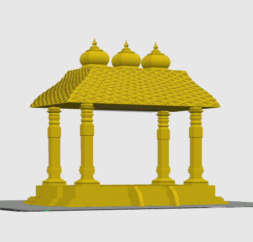 hindu Mandir Temple Mandapam – Hindu Shrine Pavilion for Indian Gods | South Indian Temple STL 3D Print
