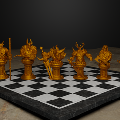 1.png Medieval Viking Figure Chess Set - Viking Character 3D print model
