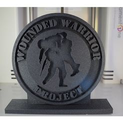 e93e410c47fd2cb24eff924f2aa84d28_preview_featured.jpg Free STL file Wounded Warrior Logo with Stand for Memorial Day・3D printing design to download