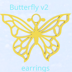 Butterfly v2 earrings Fichier STL gratuit Boucles d'oreilles papillon (v2)・Modèle à télécharger et à imprimer en 3D, raimoncoding
