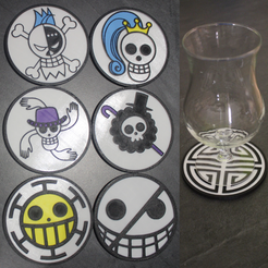Sans-titre9.png Archivo STL 6 Posavasos One Piece 2・Modelo para descargar y imprimir en 3D