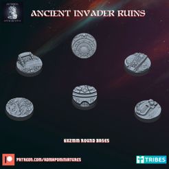 AVON ANCIENT INVADER RUINS APOCALYPSI e SRA STL-Datei Ancient Invader Ruins 6*25mm Base Set (Pre-supported)・Modell zum Herunterladen und 3D-Drucken, admiral_apocalypse