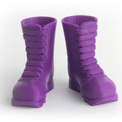 MAKIES_IndustrialBoots_Purple_display_large.jpg Free STL file Makies Industrial Boots・3D print model to download, Makies