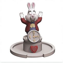 color rabbit.jpg Archivo STL Pantalla del reloj Wonderland・Diseño de impresora 3D para descargar