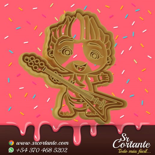 THEME MINI BEAT POWER ROCKERS COOKIE CUTTER - 3D model önizlemesi