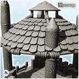 5.jpg Double platform wooden outpost with tile roof (4) - DnD Wargaming Medieval War of the Rose Saga