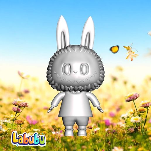 Labubu-3D-Print-Model1.jpeg 🌼 Labubu 3D Print Model – Whimsical Character Statue 🐰