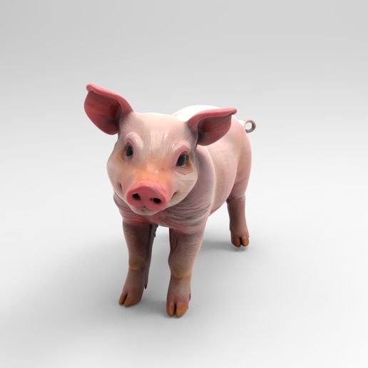 1/32 Scale Standing Pig - Realistic Farm Animal Figure for Slot Car Diorama, Rural Scene & Miniature Display