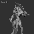 H_pose01.png 3D file Monstrosity 01 - Cursed Elves・Template to download and 3D print, edgeminiatures